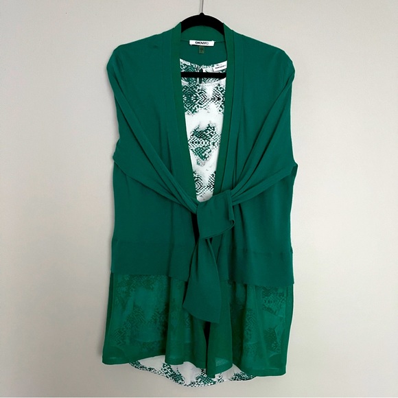 DKNYC Sleeveless and Cardigan Tunic Top Set Size L - Picture 3 of 14